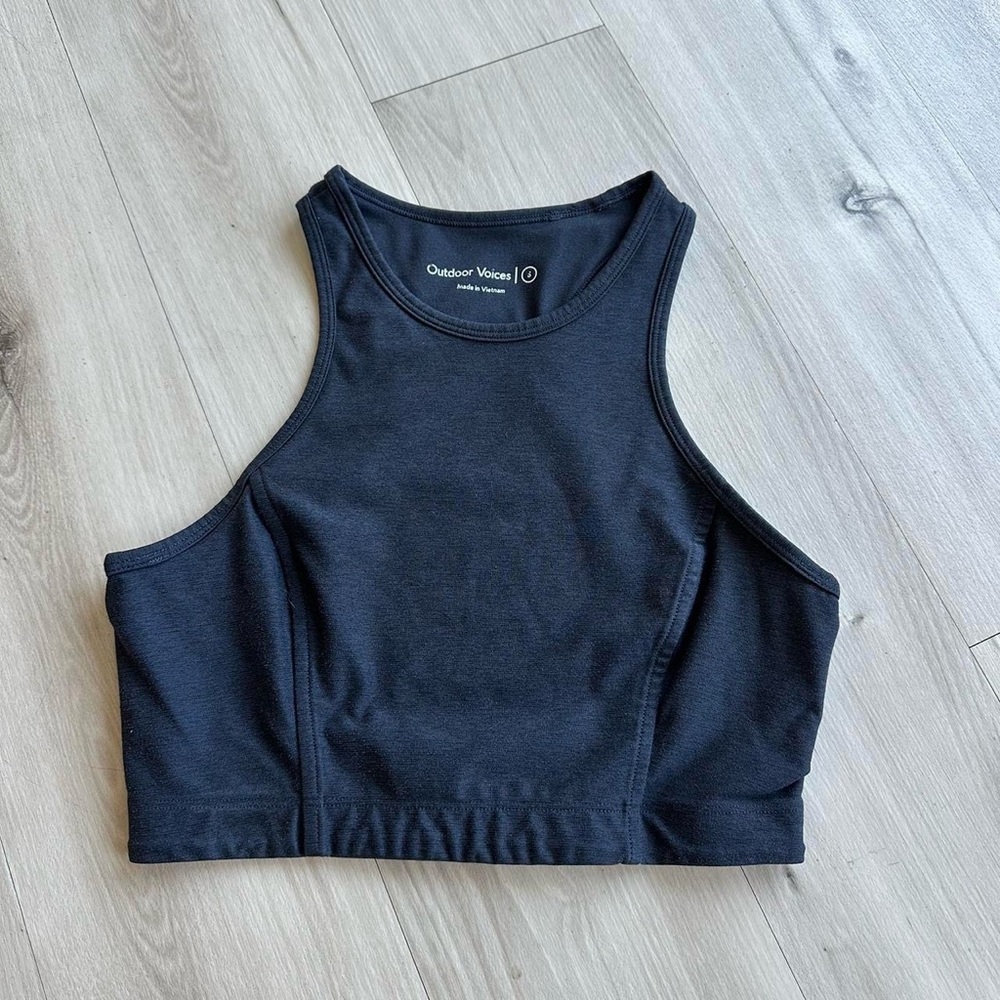outdoor voices high neck crop top